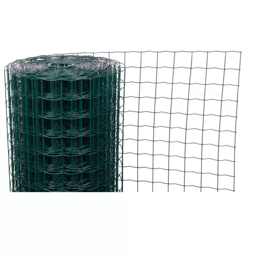 Ponthegesztett háló, Strend Pro Garden Europlast 3, sötétzöld, 150 cm x 25 m, rácsméret: 50 x 50 mm, drótvastagság: 2,2 mm, PVC bevonatos, négyzetrács