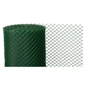   Műanyag kerítésháló, Strend Pro Garden Economy 6, zöld, 100 cm x 25 m, szemméret: 20 x 20 mm, 300 g/m2, 45°-ban döntött négyzetrács, 100 % műanyag