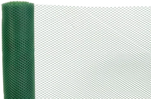 Műanyag kerítésháló, Strend Pro Garden Economy 3, zöld, 100 cm x 10 m, szemméret: 10 x 10 mm, 300 g/m2, 45°-ban döntött négyzetrács, 100 % műanyag