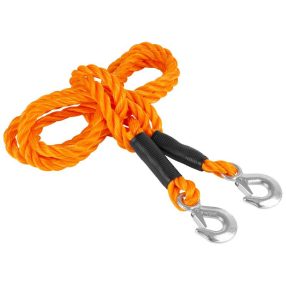   Vontatókötél, Strend Pro XL-MTR11, 4 m, maximum 3 tonna teherbírás, rugalmas, 2 db fém kampóval, védőmandzsettával