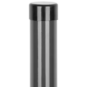   Kerítésoszlop, Strend Pro Garden Metaltec, antracit, 250 cm, átmérő: 48 mm, kerek, sapkával, horganyzott acél, PVC-bevonatú