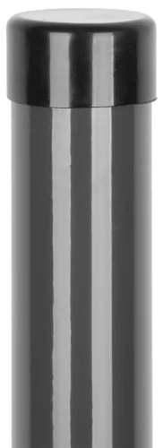 Kerítésoszlop, Strend Pro Garden Metaltec, antracit, 250 cm, átmérő: 48 mm, kerek, sapkával, horganyzott acél, PVC-bevonatú