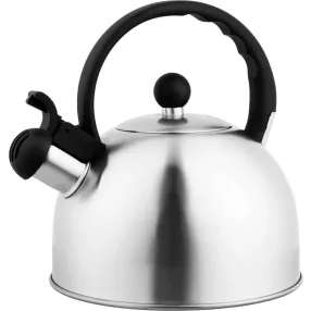   Teáskanna, MagicHome, 2500 ml, ezüst, sípoló, rozsdamentes acél, indukciós kompatibilis, elektromos, gáz, kerámia és halogén főzőlappal használható