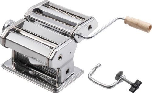 Tésztagép, MagicHome, 21,5 x 21 x 14,5 cm, vastagság 2–6 mm, max. 15 cm tésztaszélesség, 3 vágóhenger, szénacél, krómozott bevonat, bilincses rögzítés