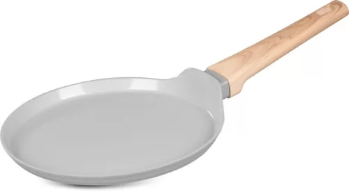 Palacsintasütő, MagicHome Harmony, 24 cm, világosszürke, 2 rétegű kerámiabevonat, indukciós kompatibilis, ergonomikus fa hatású nyél
