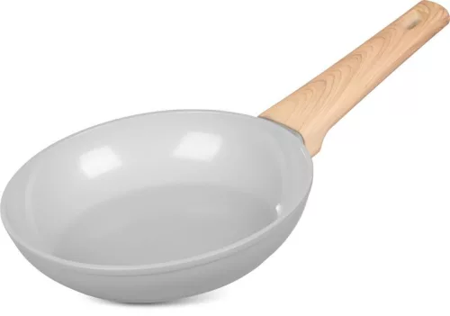 Serpenyő, MagicHome Harmony, 20 cm, világosszürke, indukciós alj, fa hatású kivitel, kerámia bevonat, minden tűzhelyhez, könnyen tisztítható