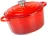 Lábas, MagicHome Castora Line, 24 cm, 4,0 l, piros, fedővel, zománcozott öntöttvas, sütőben használható, indukciós kompatibilis