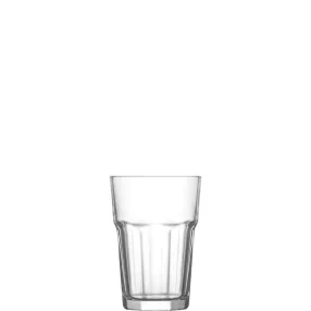   Ivópohár készlet, LAV Aras, 365 ml, 6 db, 8,3 × 12,1 cm, átlátszó, üveg, bordázott, mosogatógépben mosható