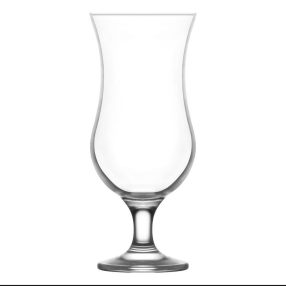   Koktélpohár készlet, LAV Fiesta, 390 ml, 6 db, 7,5 x 18,2 cm, átlátszó, üveg, rövid szárú, atipikus formájú