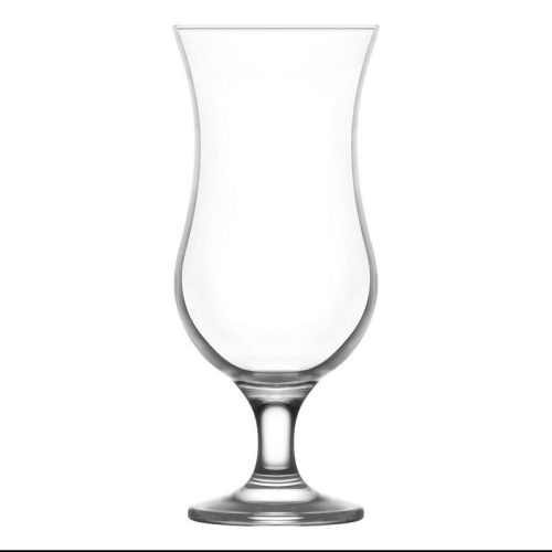 Koktélpohár készlet, LAV Fiesta, 390 ml, 6 db, 7,5 x 18,2 cm, átlátszó, üveg, rövid szárú, atipikus formájú