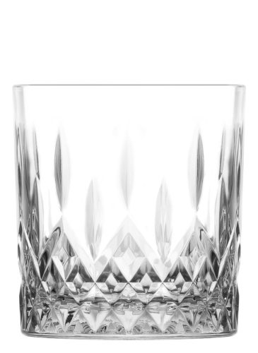 Whiskys pohár készlet, LAV Odin, 330 ml, 6 db, 8,4 × 9,1 cm, átlátszó, üveg, szilárd talp, ergonomikus forma