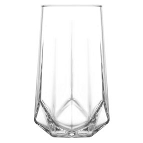   Ivópohár készlet, LAV Valeria, 460 ml, 6 db, 6,4 × 14 cm, átlátszó, üveg, elegáns kivitel, mindennapi használatra