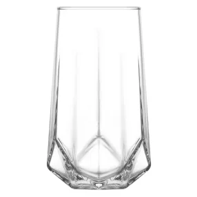   Ivópohár készlet, LAV Valeria, 460 ml, 6 db, 6,4 × 14 cm, átlátszó, üveg, elegáns kivitel, mindennapi használatra