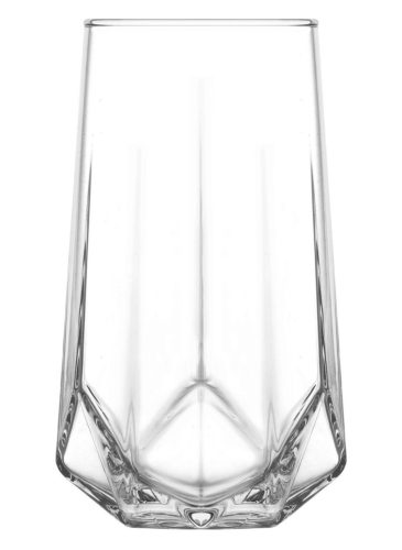 Ivópohár készlet, LAV Valeria, 460 ml, 6 db, 6,4 × 14 cm, átlátszó, üveg, elegáns kivitel, mindennapi használatra