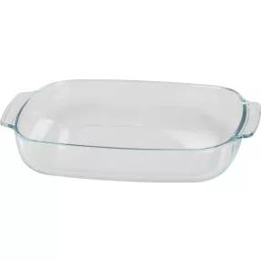   Sütőtál, MagicHome, 3900 ml, átlátszó, 38 × 25,4 × 6,3 cm, téglalap alakú, üveg, sütő- és mikróálló, mosogatógépben mosható, hűtőszekrényben tárolható