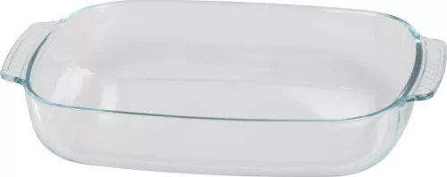 Sütőtál, MagicHome, 3900 ml, átlátszó, 38 × 25,4 × 6,3 cm, téglalap alakú, üveg, sütő- és mikróálló, mosogatógépben mosható, hűtőszekrényben tárolható