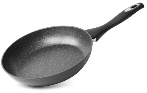 Serpenyő, MagicHome, Black Line 24 cm, fekete, márványbevonat, tapadásmentes, indukciós talp, minden tűzhelyhez, szilikon bevonatú nyél, PFOA-mentes