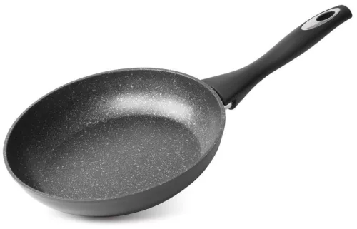 Serpenyő, MagicHome, Black Line 26 cm, fekete, márványbevonat, tapadásmentes, indukciós talp, minden tűzhelyhez, szilikon bevonatú nyél, PFOA-mentes