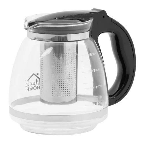Teáskanna, MagicHome TP021, 1500 ml, átlátszó, üveg, rozsdamentes acél szűrővel, mosogatógépben mosható