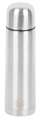 Termosz, MagicHome VF145-4, 1000 ml, ezüst, duplafalú, csészés kupakkal, rozsdamentes acél és műanyag, meleg és hideg italokhoz, 12 órás hőmegtartás