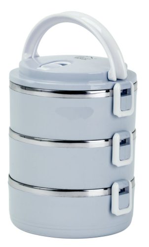 Tárolódoboz szett, MagicHome LB933, kék, 3 db, 1500 ml (3 x 500 ml), 200 x 150 x 62 mm, kerek, rozsdamentes acél betéttel, gumitömítéssel, légtelenítő szeleppel, hőtartó