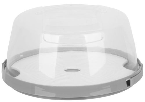 Tortadoboz, MagicHome Caker CC02R, átlátszó, 290 x 160 mm, műanyag, fedeles, kapcsos, tálcával, hűtőbe tehető, szállításhoz és tároláshoz