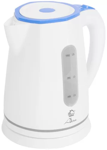 Vízforraló, MagicHome Adira, 1800 ml, fehér, 1850–2200 W, gyorsforraló, rejtett fűtőszál, 360°-os talp, vízkőszűrő, automatikus kikapcsolás, üresjárat és túlmelegedés elleni védelem