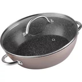   Lábas, MagicHome Coffee Brown Line, 26 cm, 2,8 l, barna, tapadásmentes, márványbevonat, indukciós alj, minden tűzhelyhez, mosogatógépben mosható, fedővel, alumínium