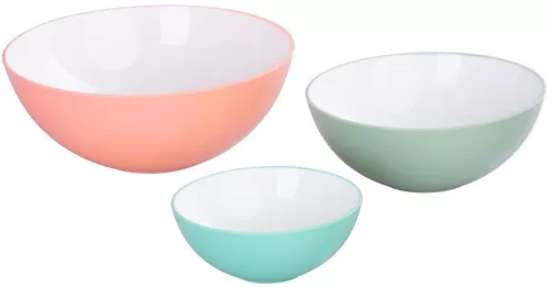 Salátástál készlet, MagicHome, 600/1500/3000 ml, 3 db-os, mikrohullámú sütőben használható, mosogatógépben mosható