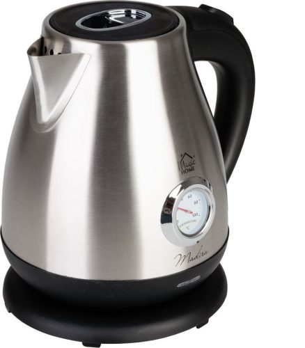 Vízforraló, MagicHome Madira, 1700 ml, ezüst, 1850–2200 W, gyorsforraló, rejtett fűtőszál, hőmérővel, 360°-os talp, kivehető vízkőszűrő, automatikus kikapcsolás