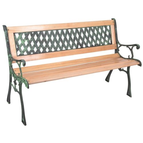 Strend Pro Godiva kerti pad, 120 x 55 x 75 cm, barna/zöld, fémvázas fa-műanyag kialakítás, kültéri használatra