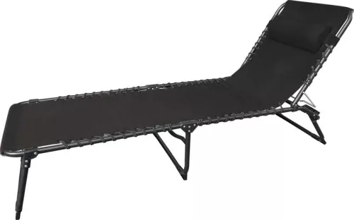 VERACRUZ állítható napozóágy - fekete - 190x58x28 cm