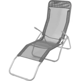   Strend Pro Jamaica napozóágy, 140 x 60 x 95 cm, szürke, összecsukható fémvázas kialakítás, állítható pozícióval, légáteresztő hálós fekvőfelülettel