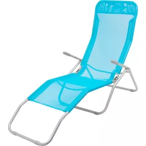   Strend Pro Jamaica napozóágy, 140 x 60 x 95 cm, türkiz, összecsukható fémvázas kialakítás, állítható pozícióval, légáteresztő hálós fekvőfelülettel