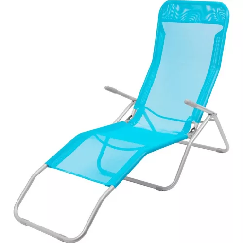 Strend Pro Jamaica napozóágy, 140 x 60 x 95 cm, türkiz, összecsukható fémvázas kialakítás, állítható pozícióval, légáteresztő hálós fekvőfelülettel