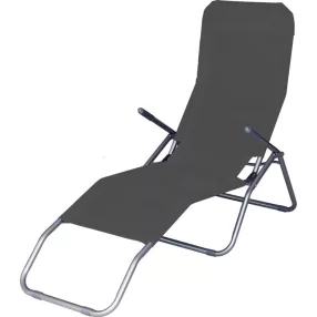   Strend Pro Jamaica napozóágy, 140 x 60 x 95 cm, sötétszürke, összecsukható fémvázas kialakítás, állítható pozícióval, légáteresztő hálós fekvőfelülettel
