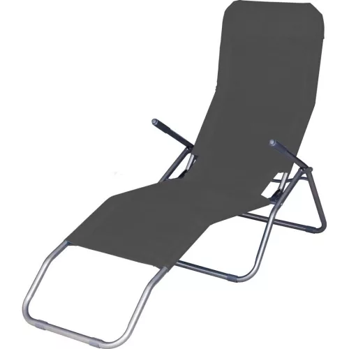 Strend Pro Jamaica napozóágy, 140 x 60 x 95 cm, sötétszürke, összecsukható fémvázas kialakítás, állítható pozícióval, légáteresztő hálós fekvőfelülettel