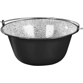   Bogrács, MagicHome, 12 l, 39,8 × 18 cm, fekete-szürke, zománcozott acél, gulyáshoz, nyílt tűzre akasztható, fedő nélkül