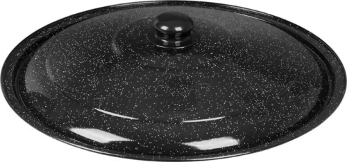 Fedő bográcshoz, MagicHome, 12 l, 39 cm, fényes fekete, zománcozott acél, hőálló, könnyen tisztítható