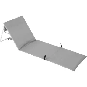   Napozószőnyeg, ST Leisure Equipment Dominica, világosszürke, 154 x 51 cm, vastagság: 1,3 cm, állítható háttámla, fém merevítés, hordozható