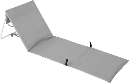 Napozószőnyeg, ST Leisure Equipment Dominica, világosszürke, 154 x 51 cm, vastagság: 1,3 cm, állítható háttámla, fém merevítés, hordozható