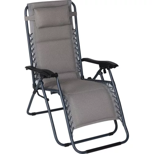 Napozóágy, ST Leisure Equipment Carolina, 160 x 60 x 110 cm, szürke, állítható pozícióval, fémvázas kialakítás, légáteresztő hálós fekvőfelülettel
