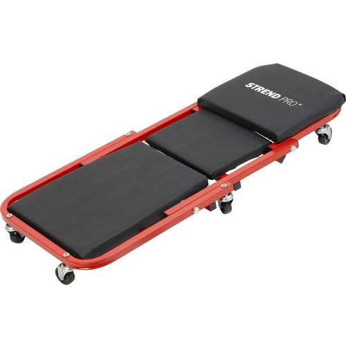 Szerelőpad, Strend Pro, fekete, 91 cm, összecsukható, gurulós