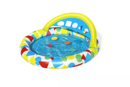 BESTWAY, 52378, Splash & Learn, felfújható gyermekmedence beilleszthető alakzatokkal, 1,2 x 1,17 x 0