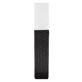   Napelemes kerti lámpa, Strend Pro Garden Rattan, fekete, 10 x 10 x 50 cm, 4 LED, akkumulátoros, hidegfehér fény, automatikus kapcsolás