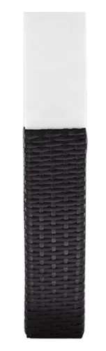 Napelemes kerti lámpa, Strend Pro Garden Rattan, fekete, 10 x 10 x 50 cm, 4 LED, akkumulátoros, hidegfehér fény, automatikus kapcsolás