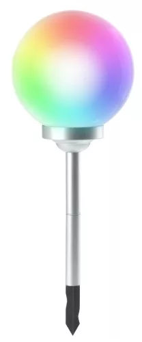 Napelemes kerti lámpa, Strend Pro Garden Rainbow, szürke, 30 x 73 cm, 4 LED, színváltós, műanyag, akkumulátoros, automatikus kapcsolás