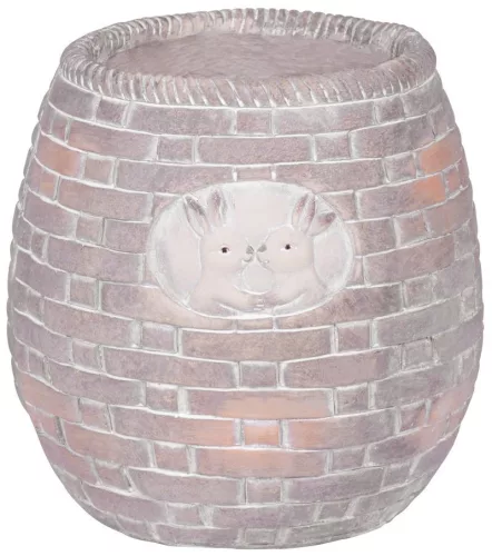 Kerámia virágcserép, MagicHome, barna, mozaikkal díszített, átmérő: 25 cm, magasság: 25 cm, kerek