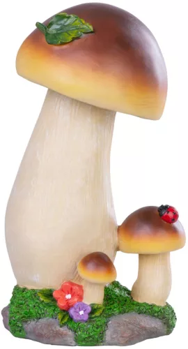 Kerti dekoráció, MagicHome, Vargánya gomba, bézs/barna, 13,7 x 11,6 x 24,7 cm, poligyanta