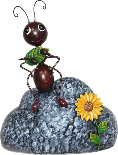 Kerti dekoráció, MagicHome Mecco, hangya sziklán, barna, 24 x 15 x 30 cm, fém